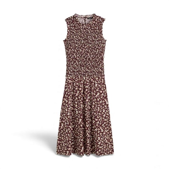 Madewell Brown and Cream Floral Midi Dress - Picture 3 of 11